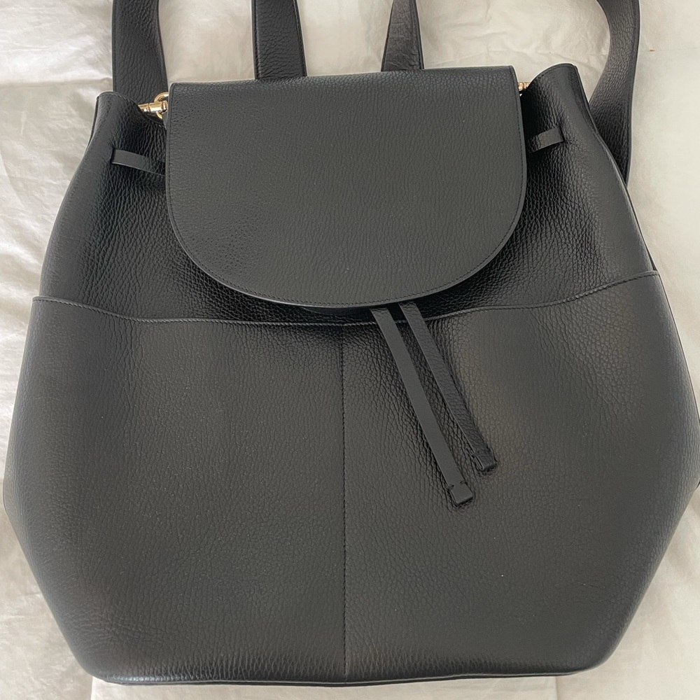 Cuyana large black leather bag